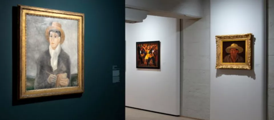 Salles autour de peintures et de sculptures d’André Derain ; au premier plan, Le Poète, 1913. - ©Fontevraud, le musée d’Art moderne / Marc Domage