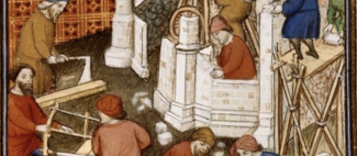 Chantier d'église au Moyen âge