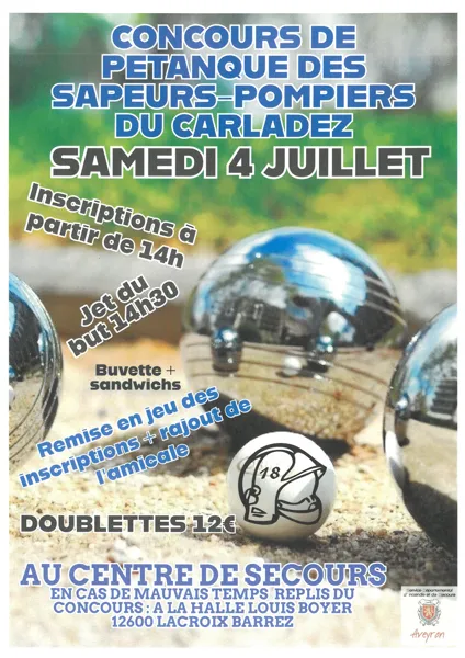 Concours de pétanque des Sapeurs Pompiers du Carladez