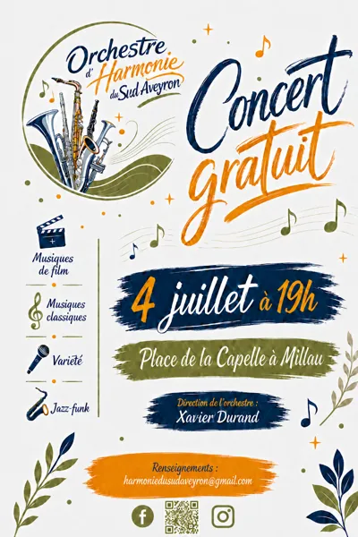 Concert d'été de l'Orchestre d'Harmonie du Sud Aveyron