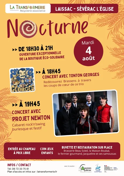 Nocturne en musique à La Transformerie à Laissac
