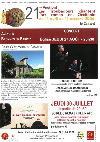 Pierres romanes en Carladez : concert de Bruno Bonhoure