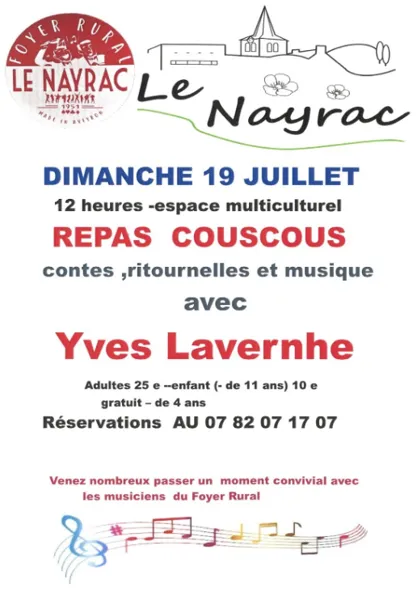 Repas couscous accompagné par Yves Lavernhe