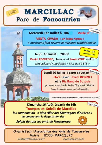 Concert Parc de Foncourrieu - Mercredi 1er juillet
