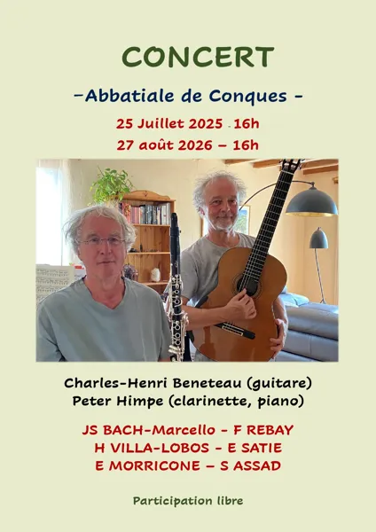 Concert guitariste et clarinettiste - Conques