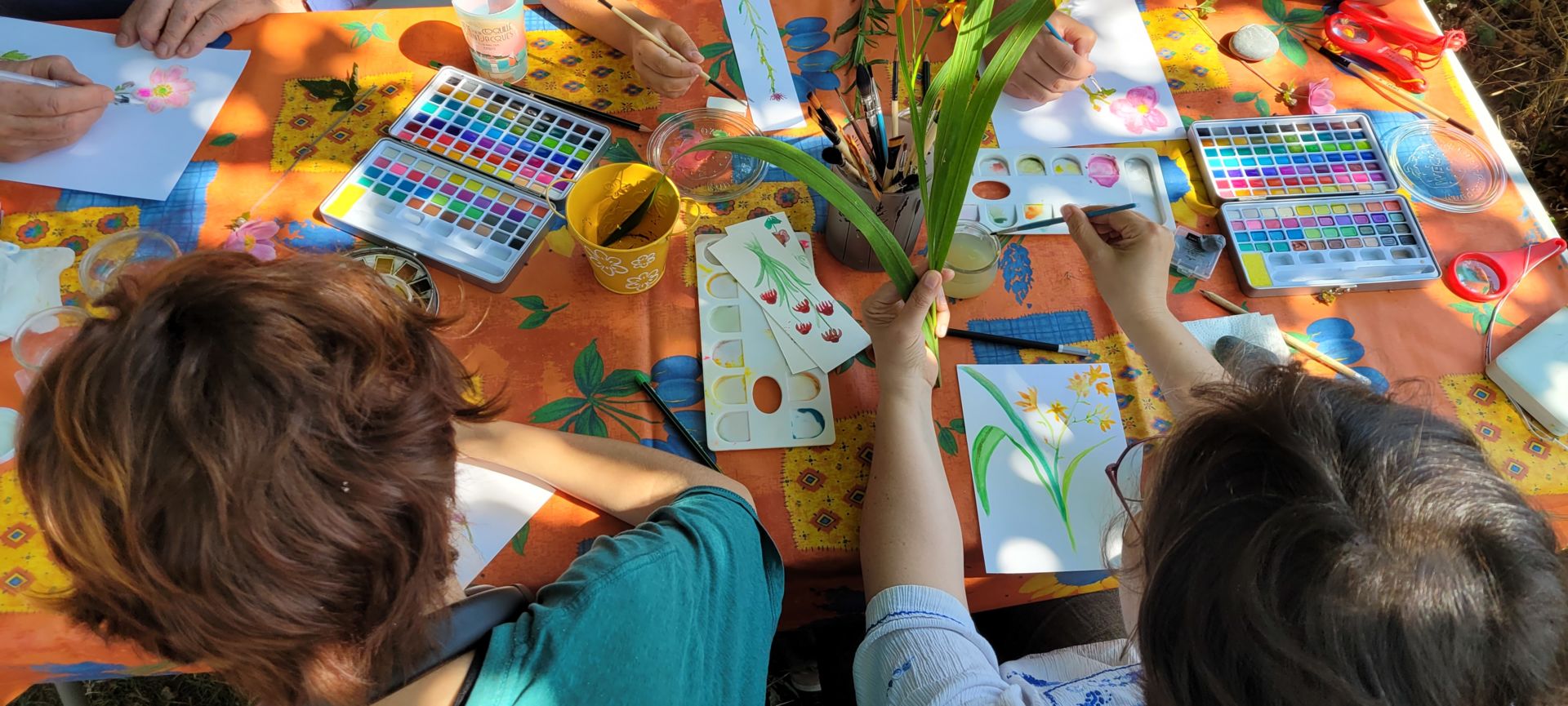 Atelier dessin aquarelle botanique en duo