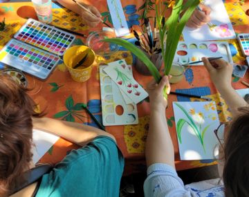 Atelier dessin aquarelle botanique en duo