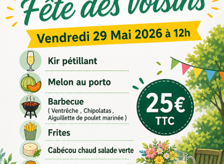 Repas Fête des voisins Jardins d'Arcadie de Brive
