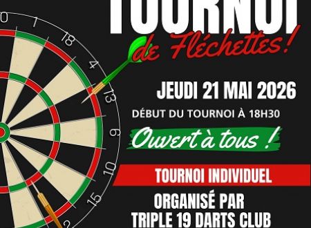 Affiche Evènement Tournoi de Fléchettes Moderne Noir Rouge Vert - 1