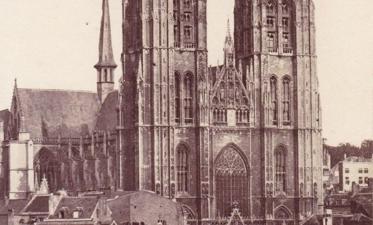 Photo ancienne cathédrale Sainte Gudule de Bruxelles