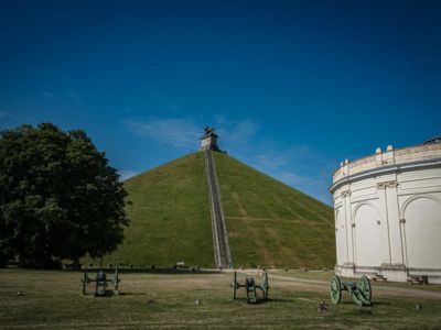 Historische reconstitutie activiteiten aan het Memoriaal van de slag van Waterloo