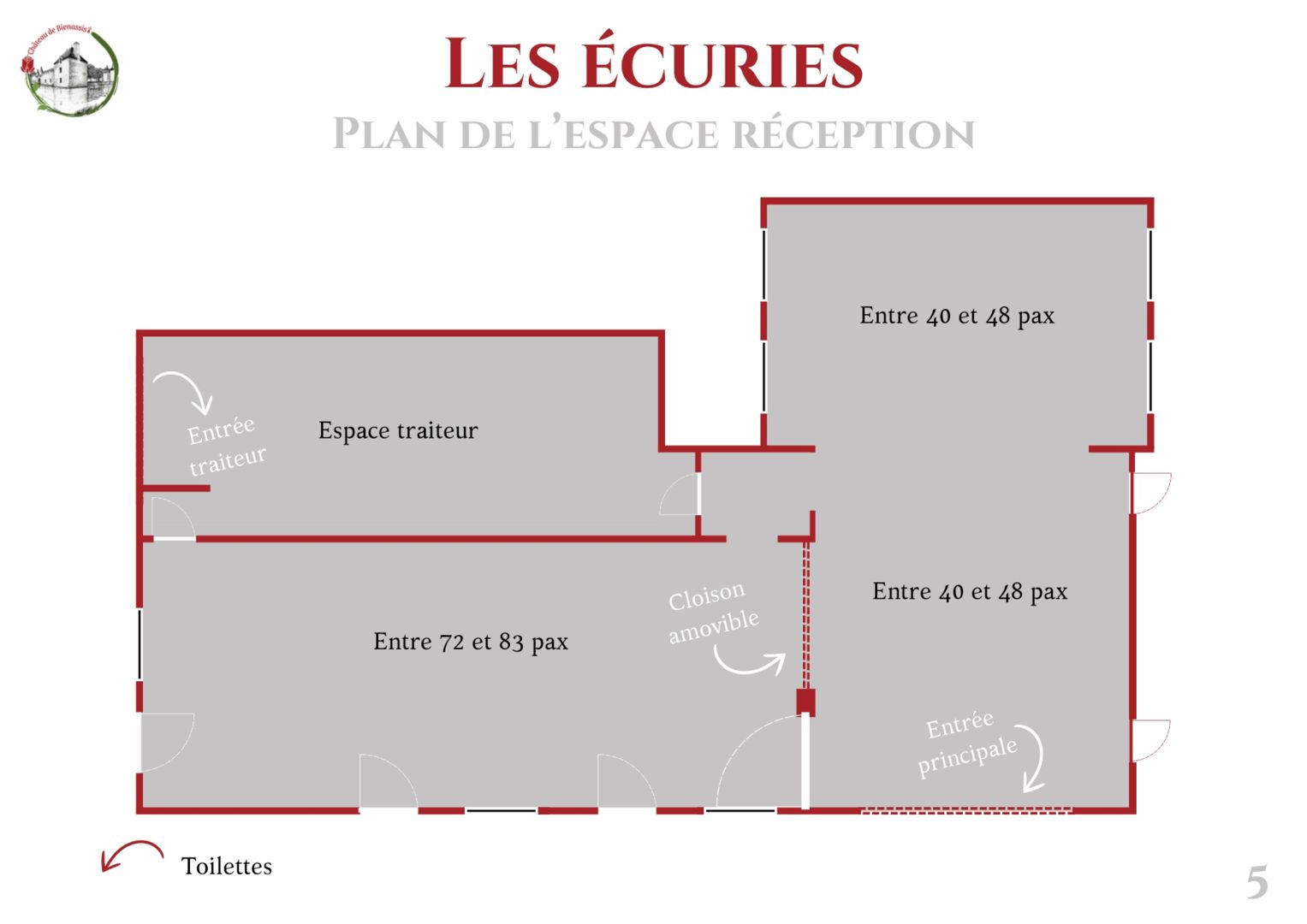 plan de l'espace de réception