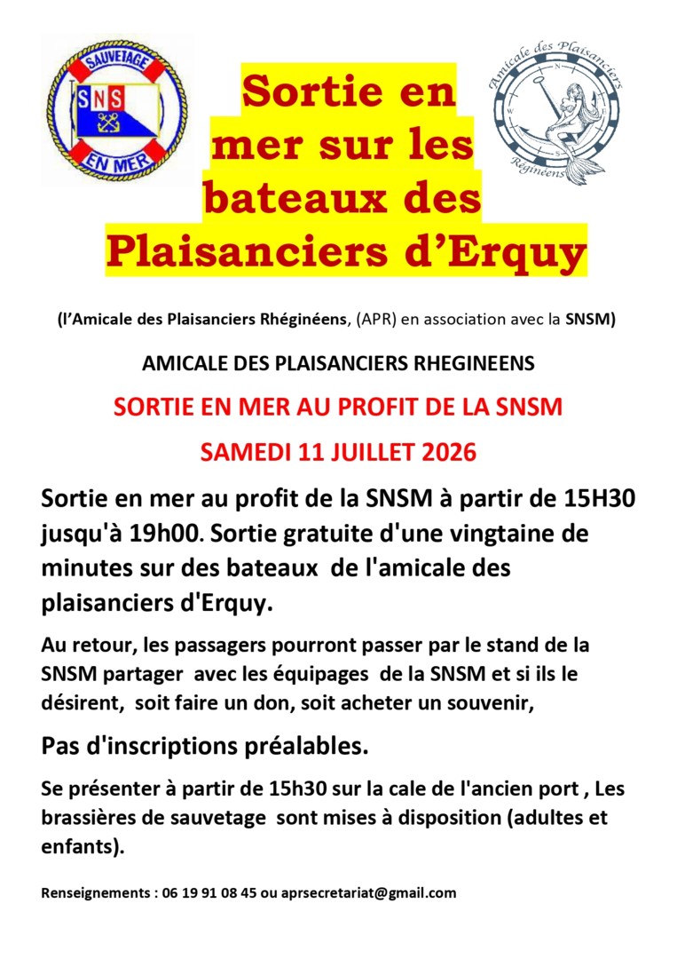 Affiche SNSM 11 juillet 2026