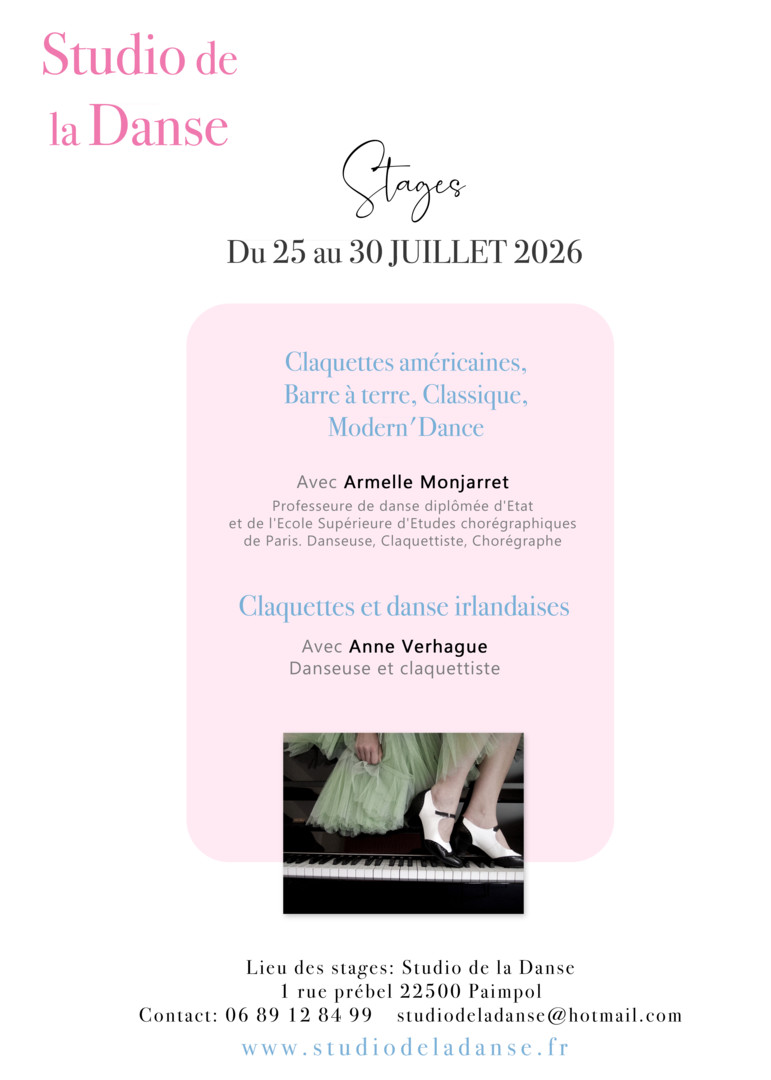 Stages de claquettes et danse irlandaise
