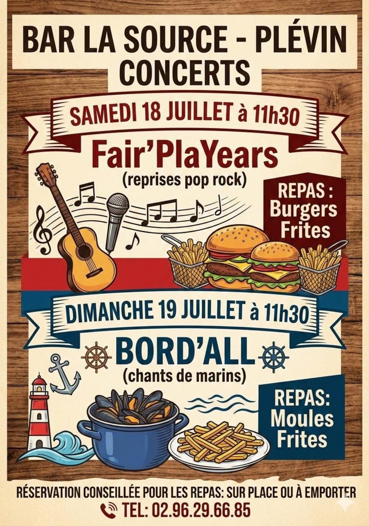 Bar la source concerts 2026 juillet