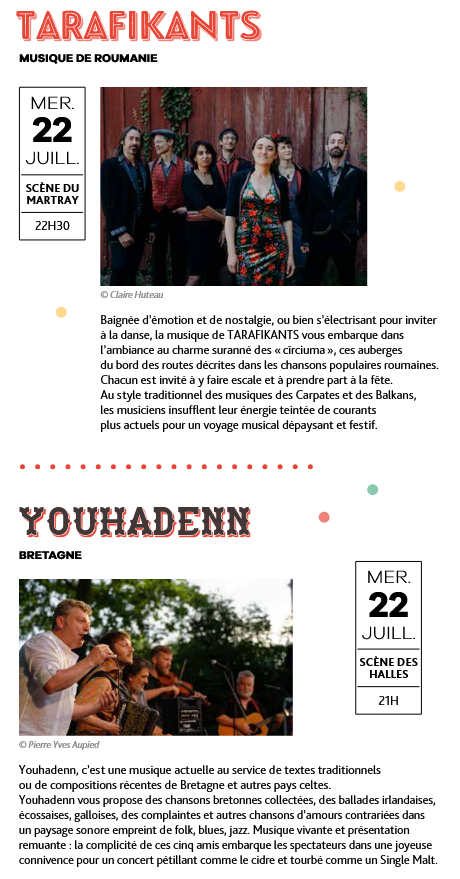 Mercredi en fête 22 juillet 1