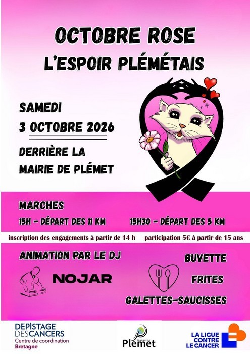 Octobre Rose - Marches - 3 octobre 2026 - Plémet