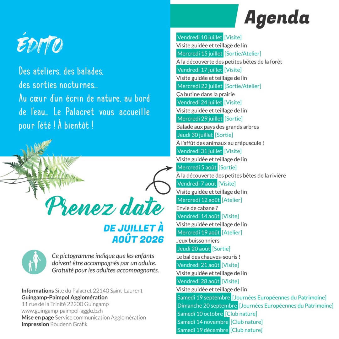 Programme d'animations d'été au Palacret