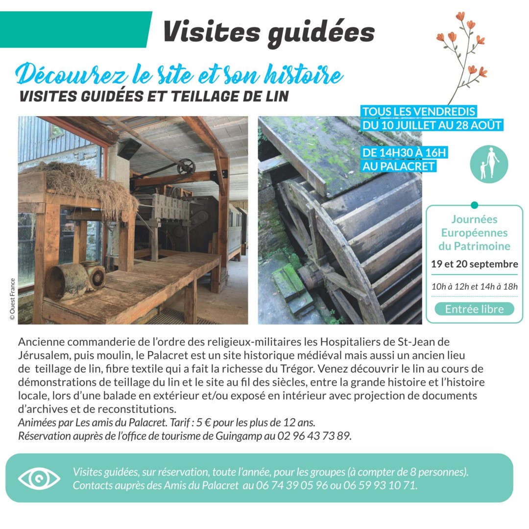 Visites guidées et teillage de lin au Palacret