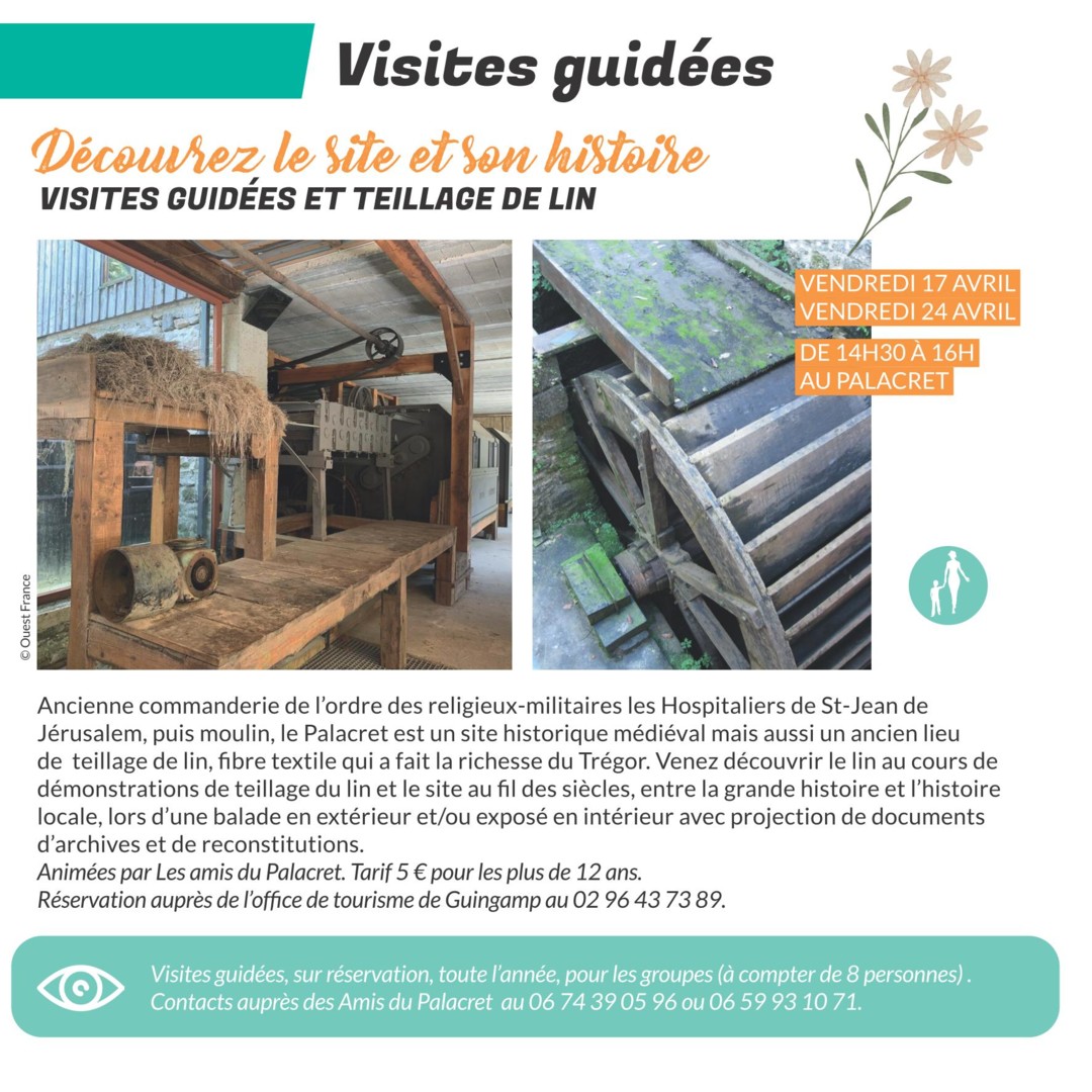 Visites guidées et teillage de lin au Palacret