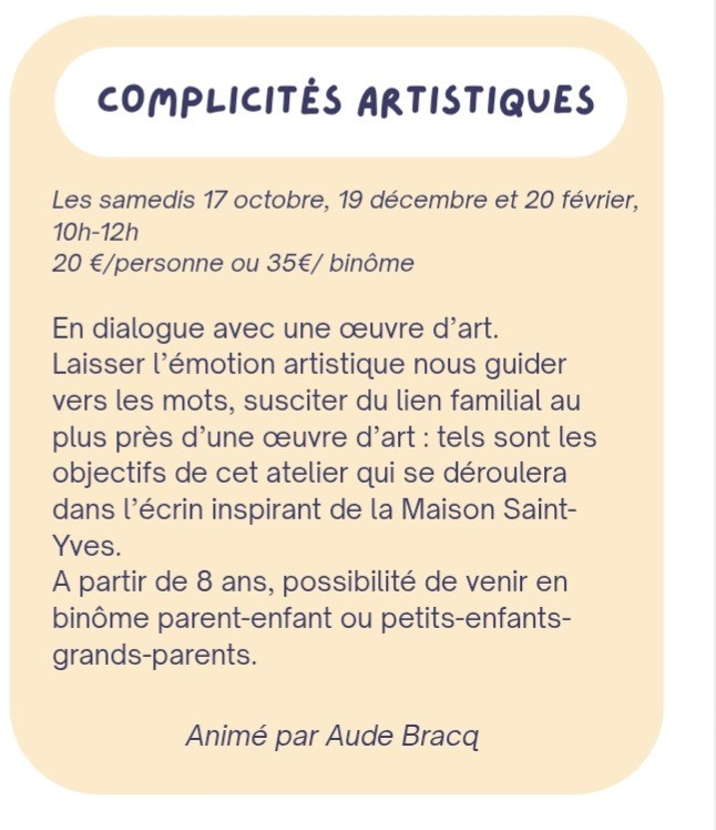complicités artistiques à la maison st-yves