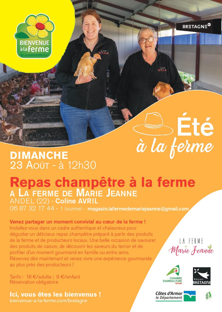 Repas champêtre à la ferme
