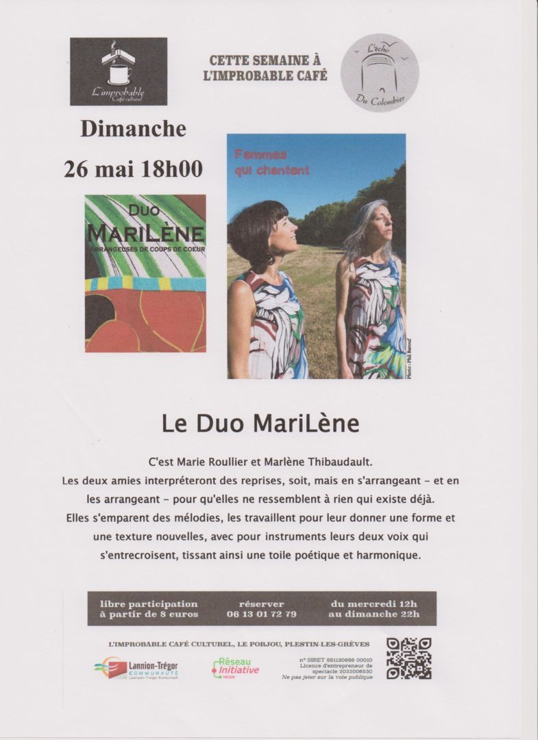 Duo Marilène | Plestin-les-Grèves | Côtes... Le 26 mai 2024