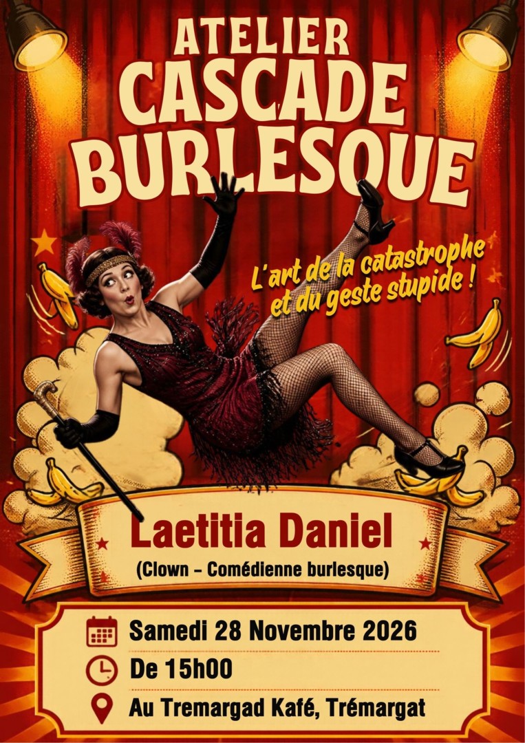 Affiche d’atelier de cascade burlesque
