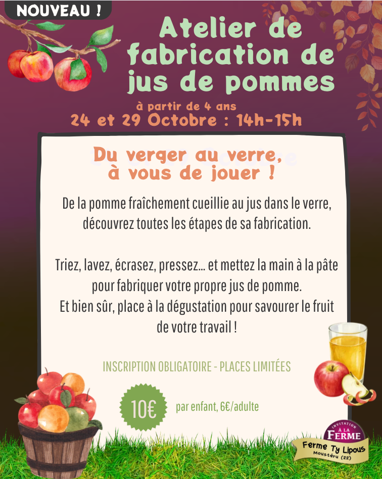 Atelier fabrication jus de pommes