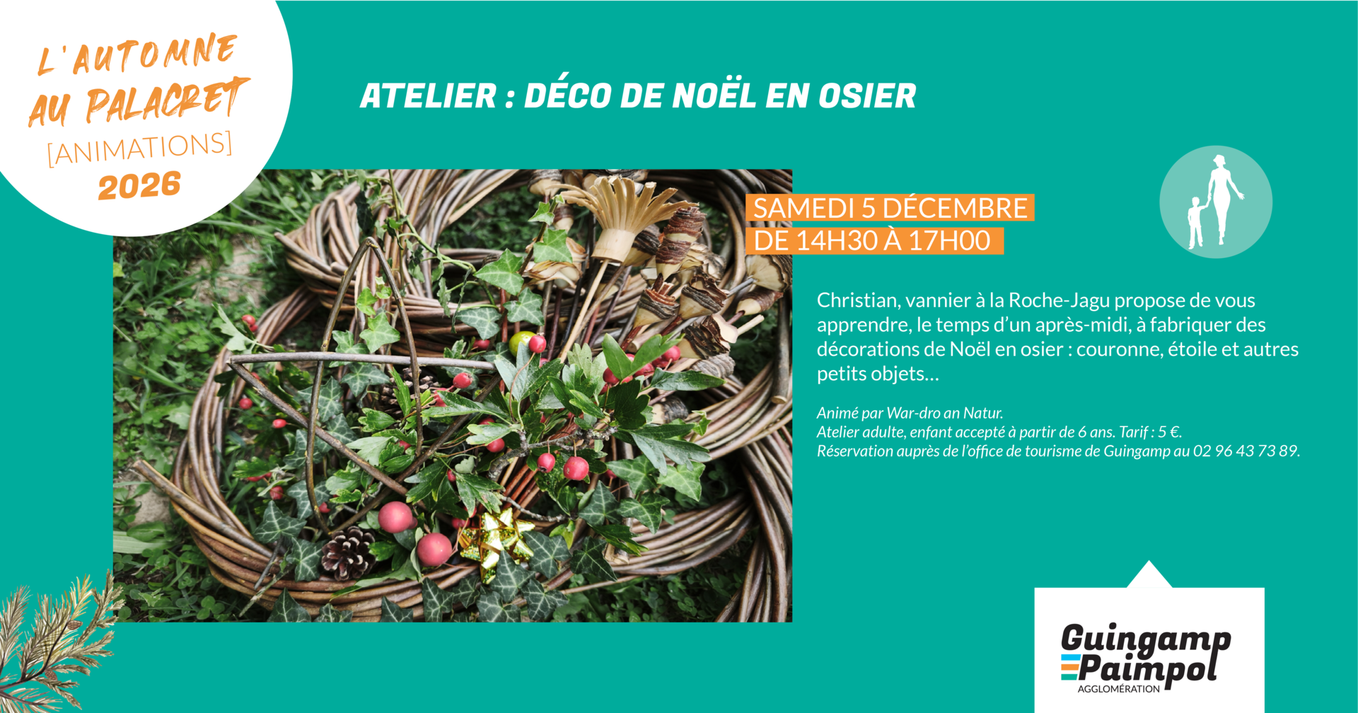 Atelier : déco de Noël en osier