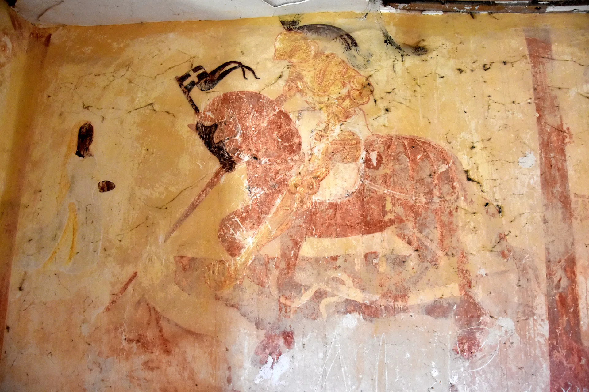 Chapelle St-Roch - peinture XVIe siècle - Saint Georges et le dragon