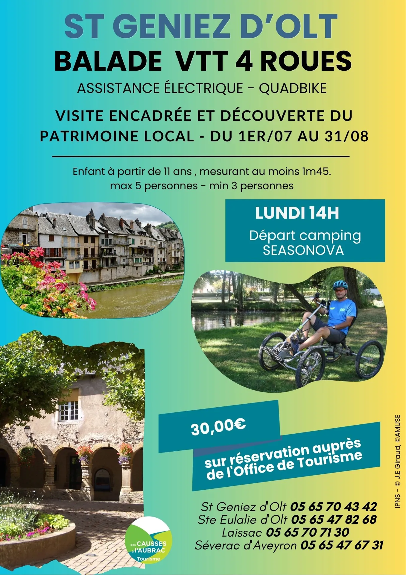 Visite et découverte du patrimoine de St Geniez d'Olt en VTT 4 roues AE (Quadbike)