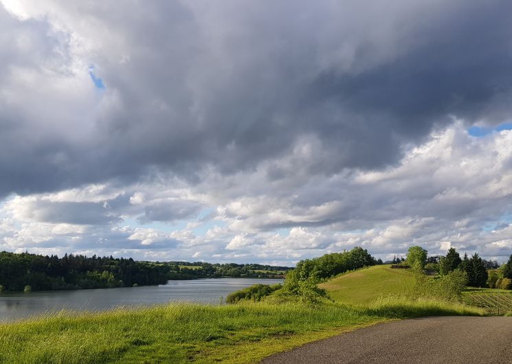 Vue du Lac Saint-Laurent en arrivant au Domaine