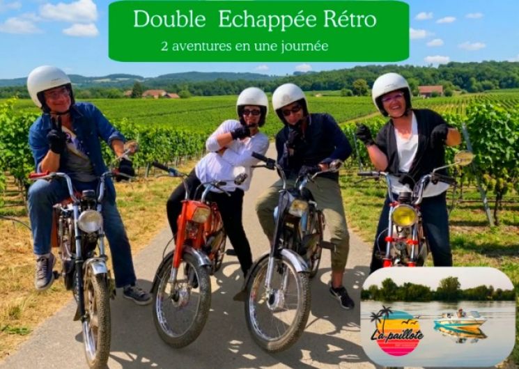Double échappée rétro_ Mobylette & Bateau Vintage - Départ Port Aiguelèze