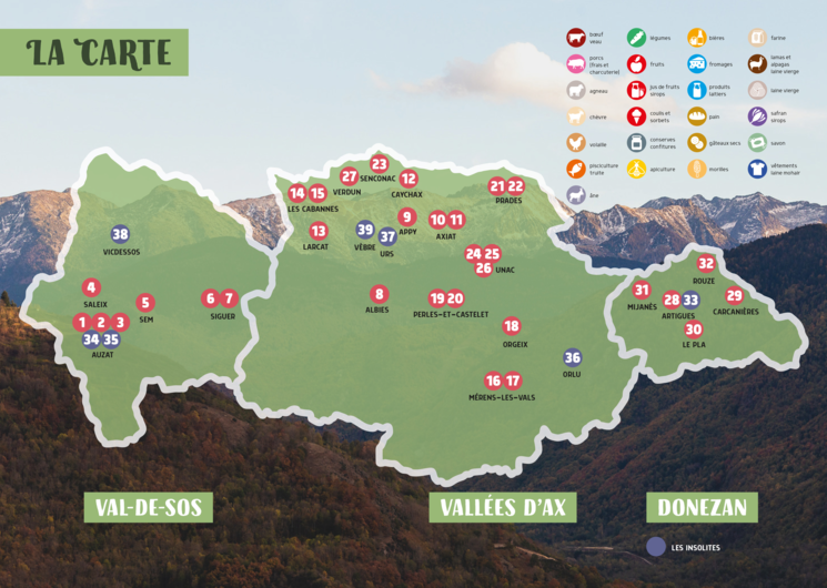 Carte des producteurs