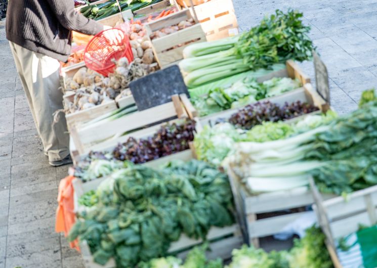 Etal de légumes Marché St Quentin