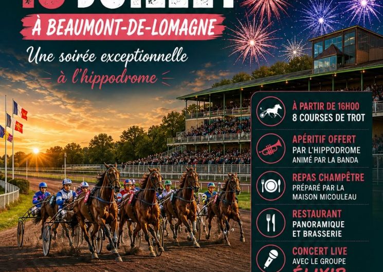Courses hippiques - 16h - Repas - bal - feu d'artifice_Beaumont-de-Lomagne