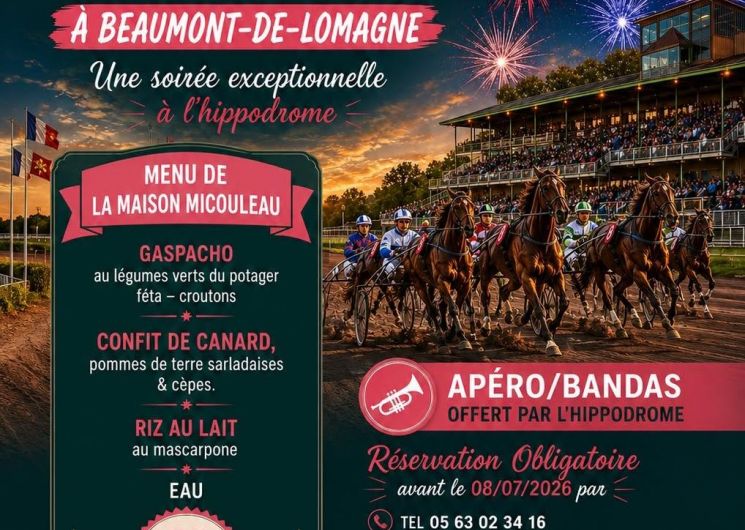 Courses hippiques - 16h - Repas - bal - feu d'artifice_Beaumont-de-Lomagne