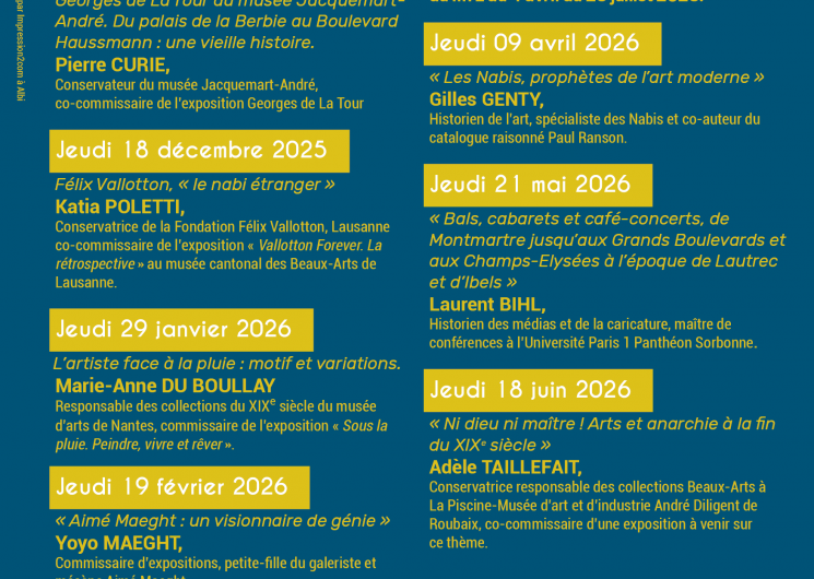 Musée Toulouse Lautrec : Cycle des conférences du jeudi_Albi