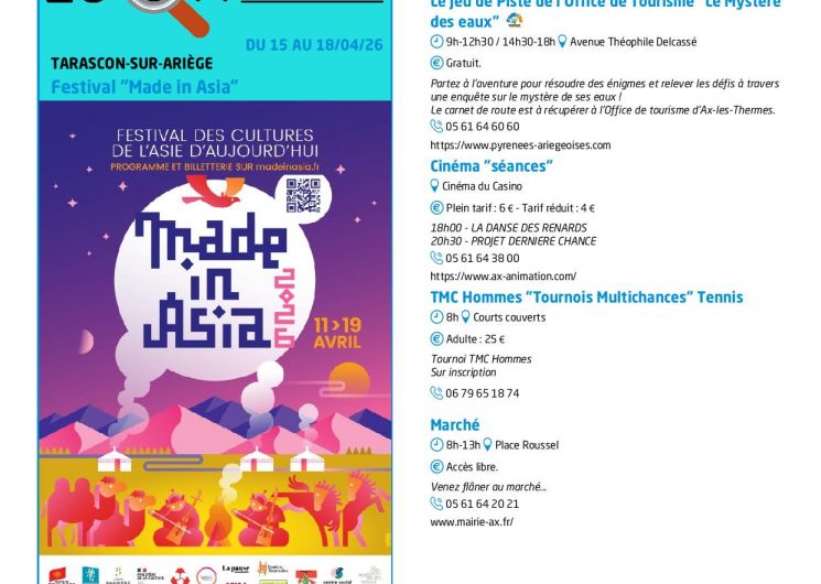Programme des animations et des activités des Pyrénées Ariégeoises_Ax-les-Thermes