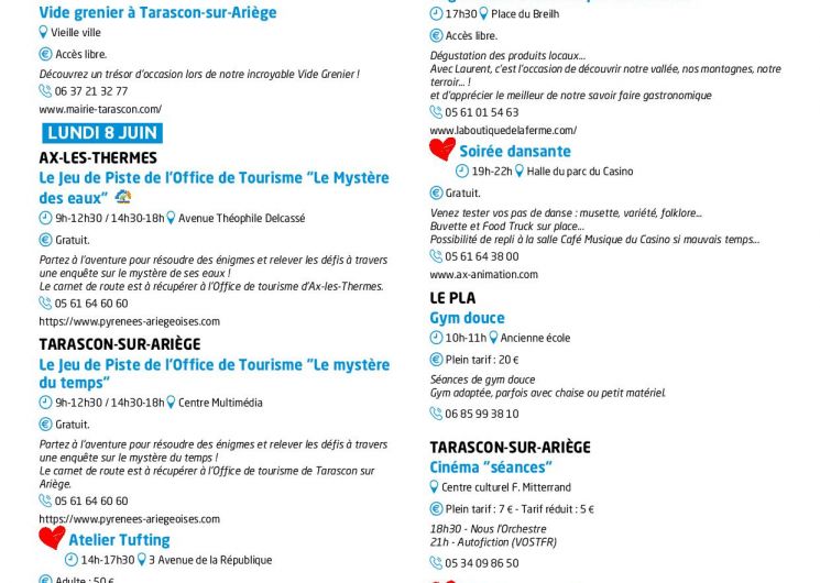 Programme des animations et des activités des Pyrénées Ariégeoises_Ax-les-Thermes