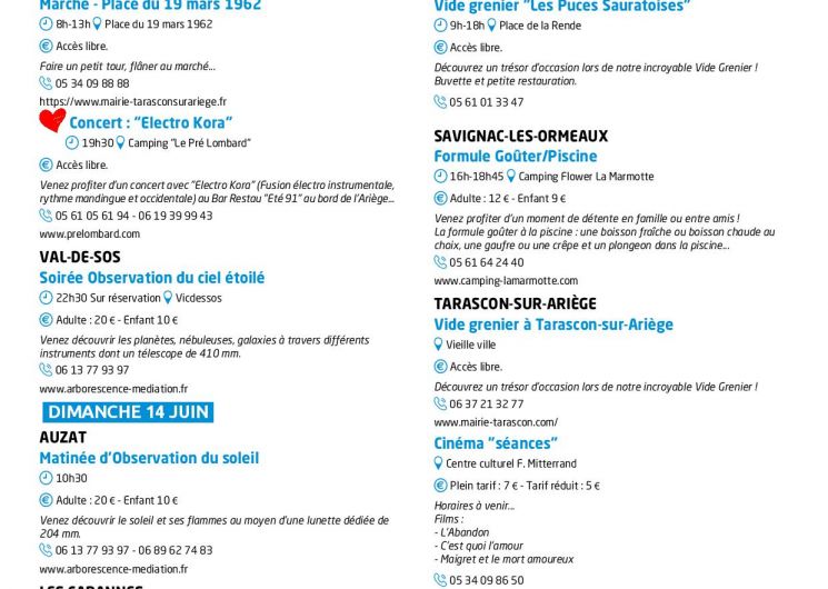Programme des animations et des activités des Pyrénées Ariégeoises_Ax-les-Thermes