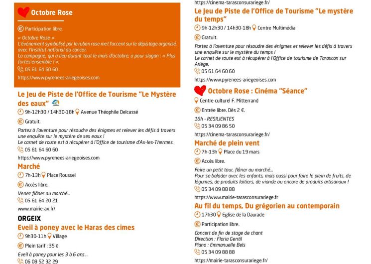 Programme des animations et des activités des Pyrénées Ariégeoises_Ax-les-Thermes