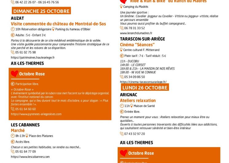Programme des animations et des activités des Pyrénées Ariégeoises_Ax-les-Thermes