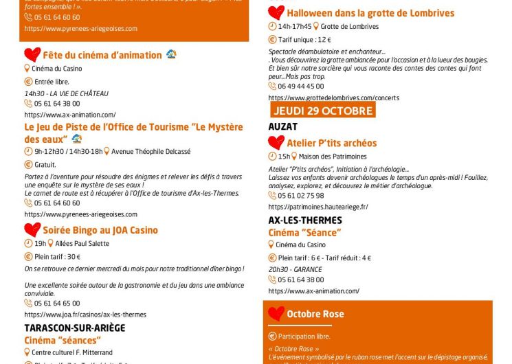 Programme des animations et des activités des Pyrénées Ariégeoises_Ax-les-Thermes