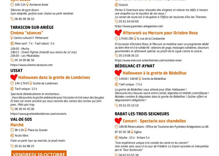 Programme des animations et des activités des Pyrénées Ariégeoises_Ax-les-Thermes