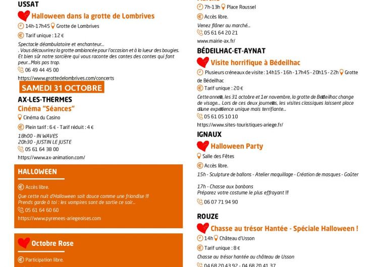 Programme des animations et des activités des Pyrénées Ariégeoises_Ax-les-Thermes
