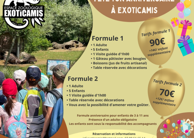 anniversaire à exoticamis