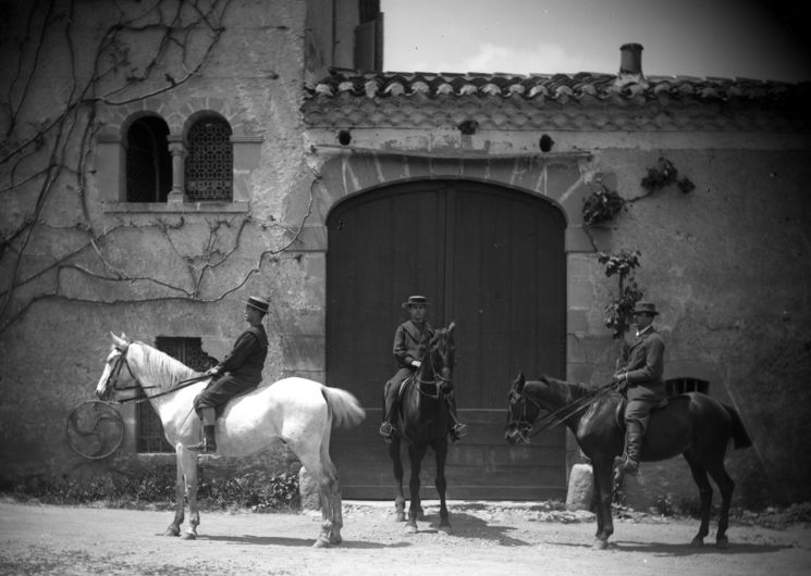 Batut-trois cavaliers à En Laure-vers 1890