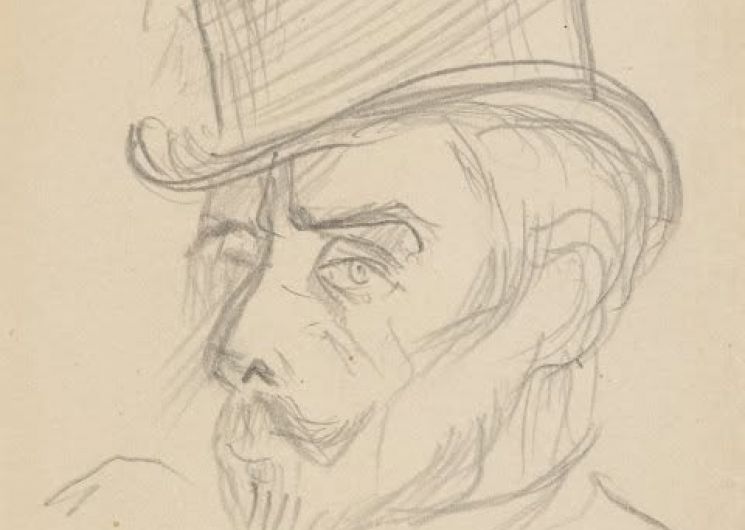 Henri de Toulouse-Lautrec, Edouard VII, Dessin au crayon, v. 1895 © Musée Toulouse-Lautrec, Albi
